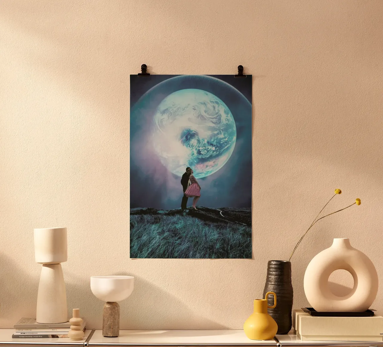 Two Million Years From Yesterday poster con telaio in legno da Frank Moth