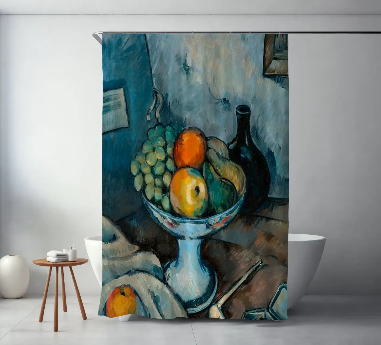 fruitschaal op tafel douchegordijn van eternal nino
