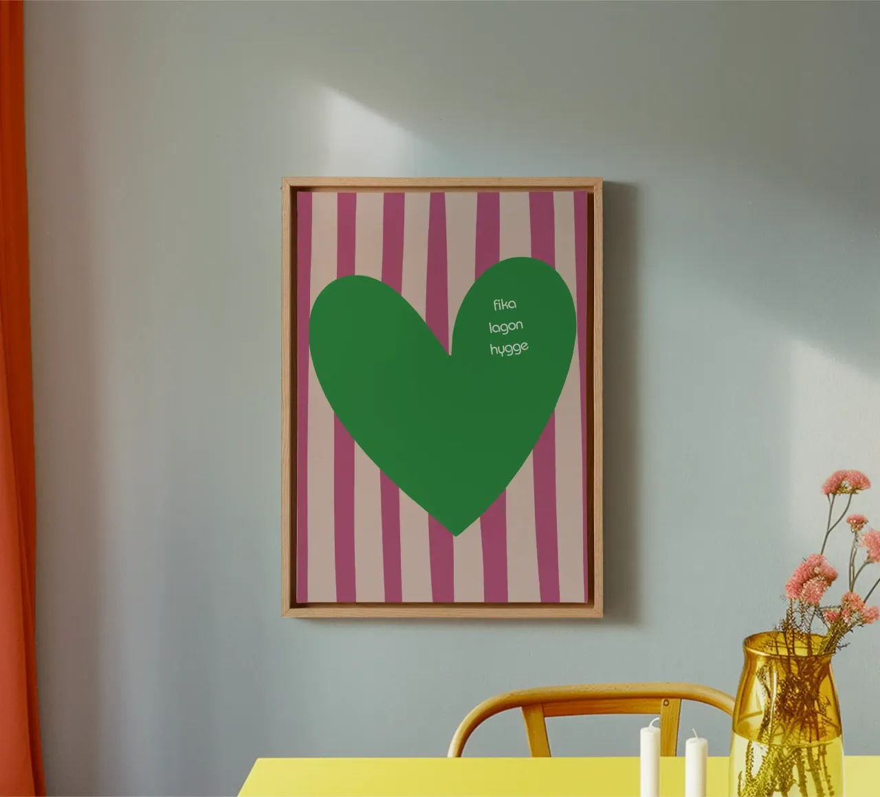 Fika Lagom Hygge canvas met Baklijst van Attaboy Dsgn
