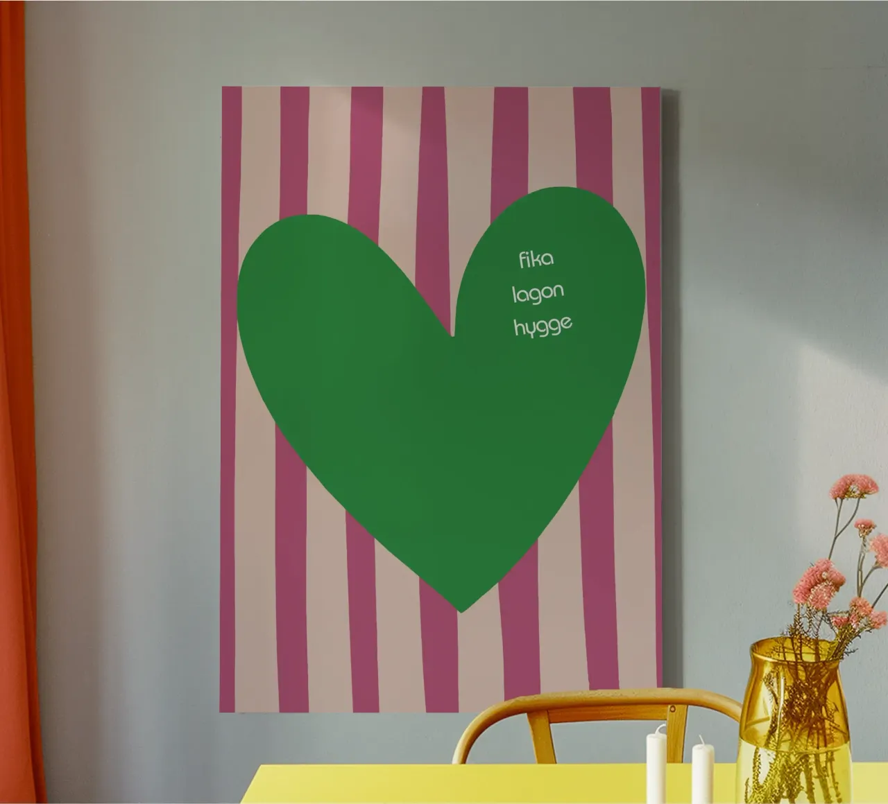 Fika Lagom Hygge canvas met Baklijst van Attaboy Dsgn