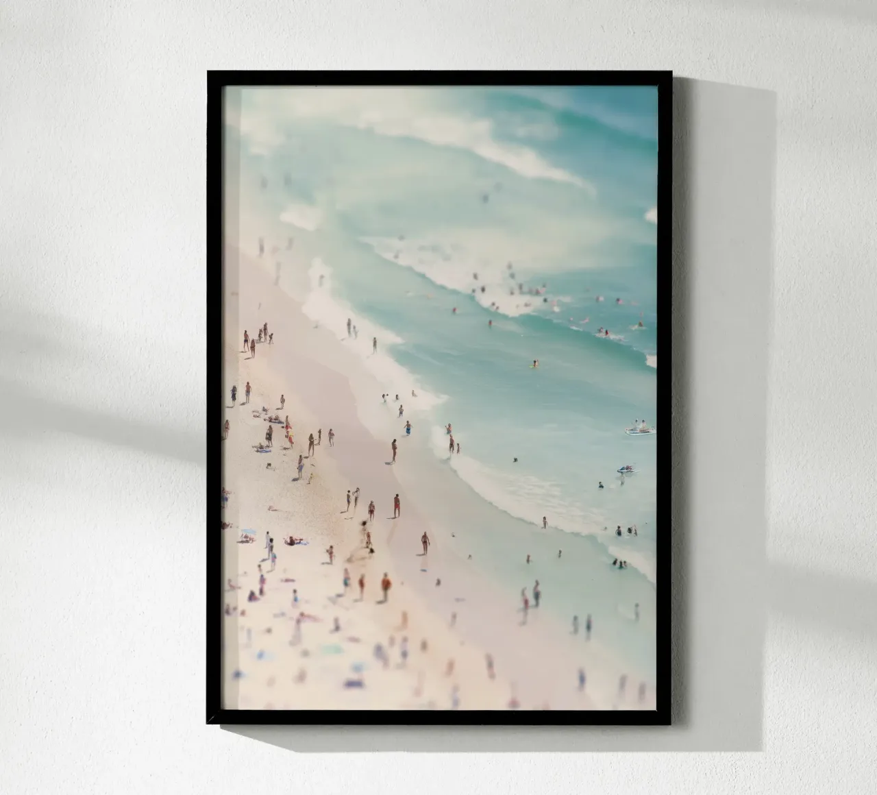 Mini Beach Days – Dreamy Aerial Poster in Pastel Tones poster con telaio in alluminio da Vela Luna