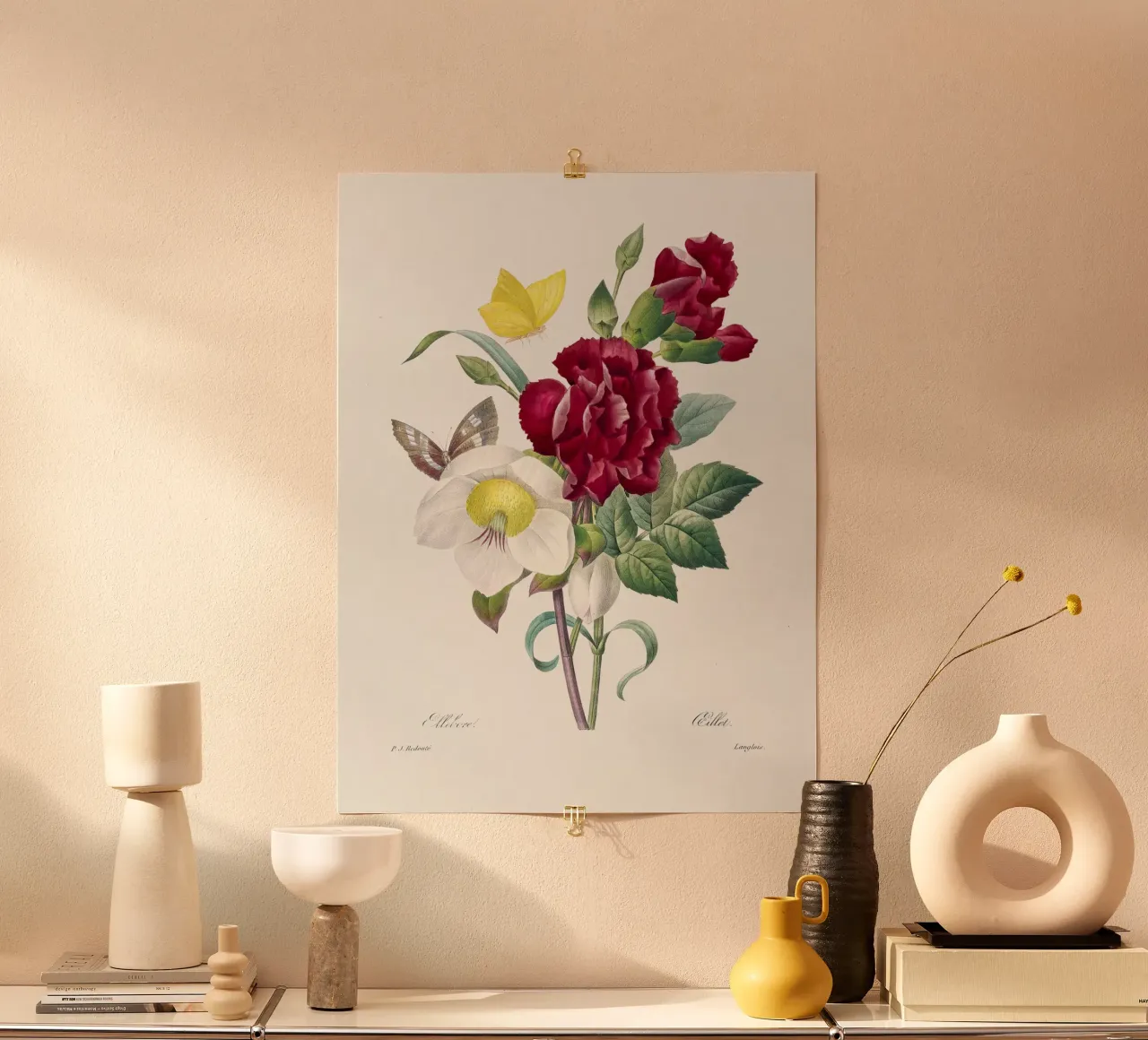 Hellebore and Oeillet poster con telaio in alluminio da vintageshop