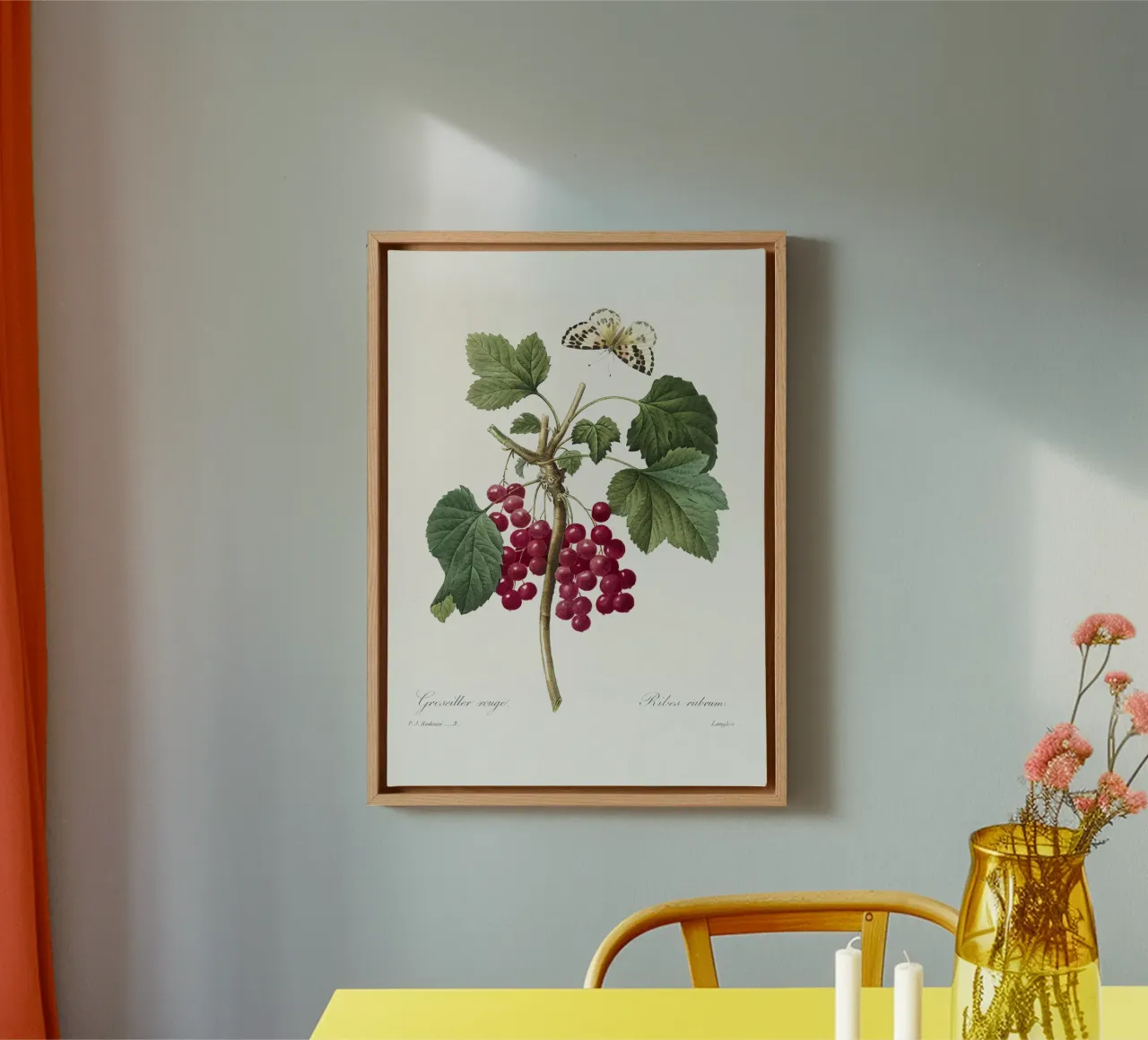 Red Currant tela con Cornice a cassetta da vintageshop