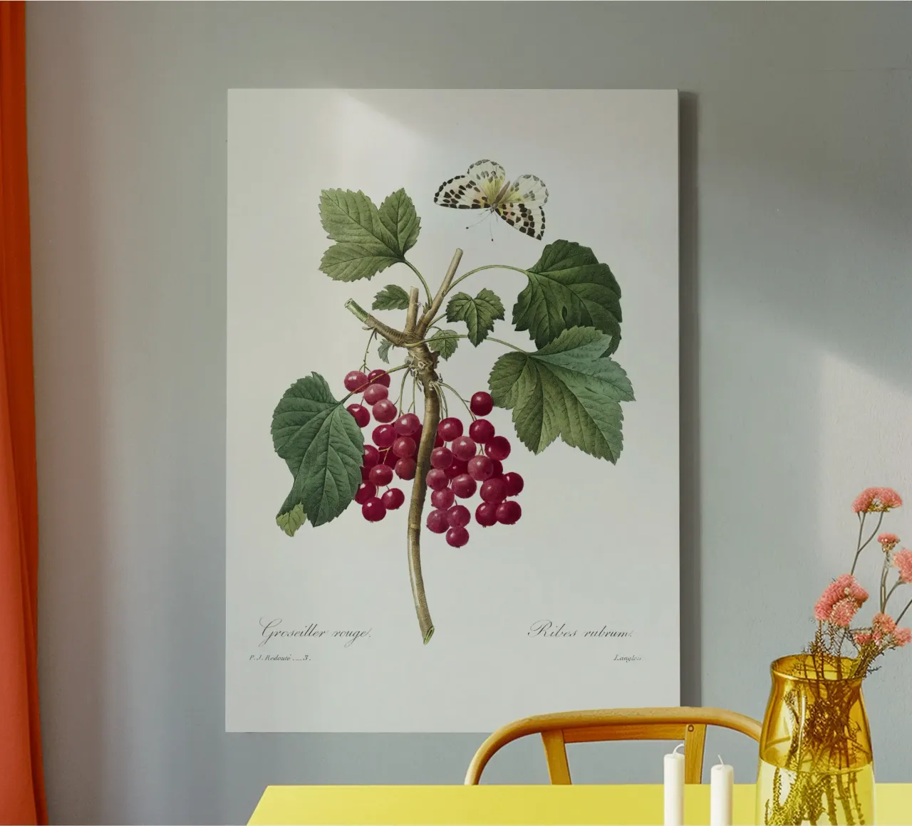 Red Currant tela con Cornice a cassetta da vintageshop