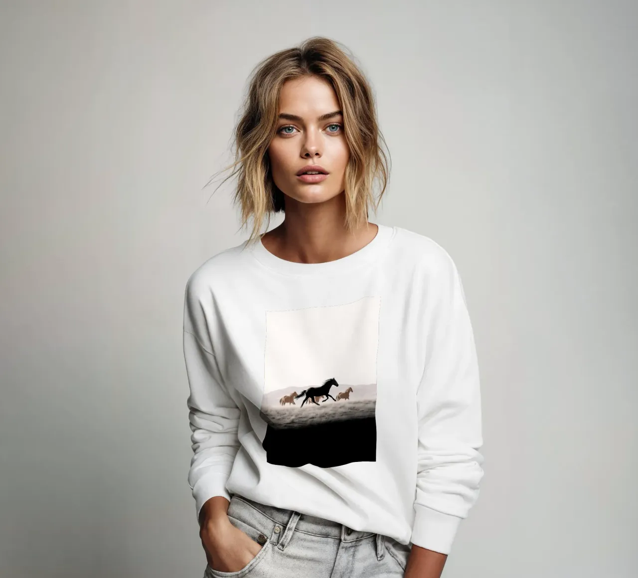 Midnight Run – Herd Across the Quiet Dunes felpa da Vela Luna