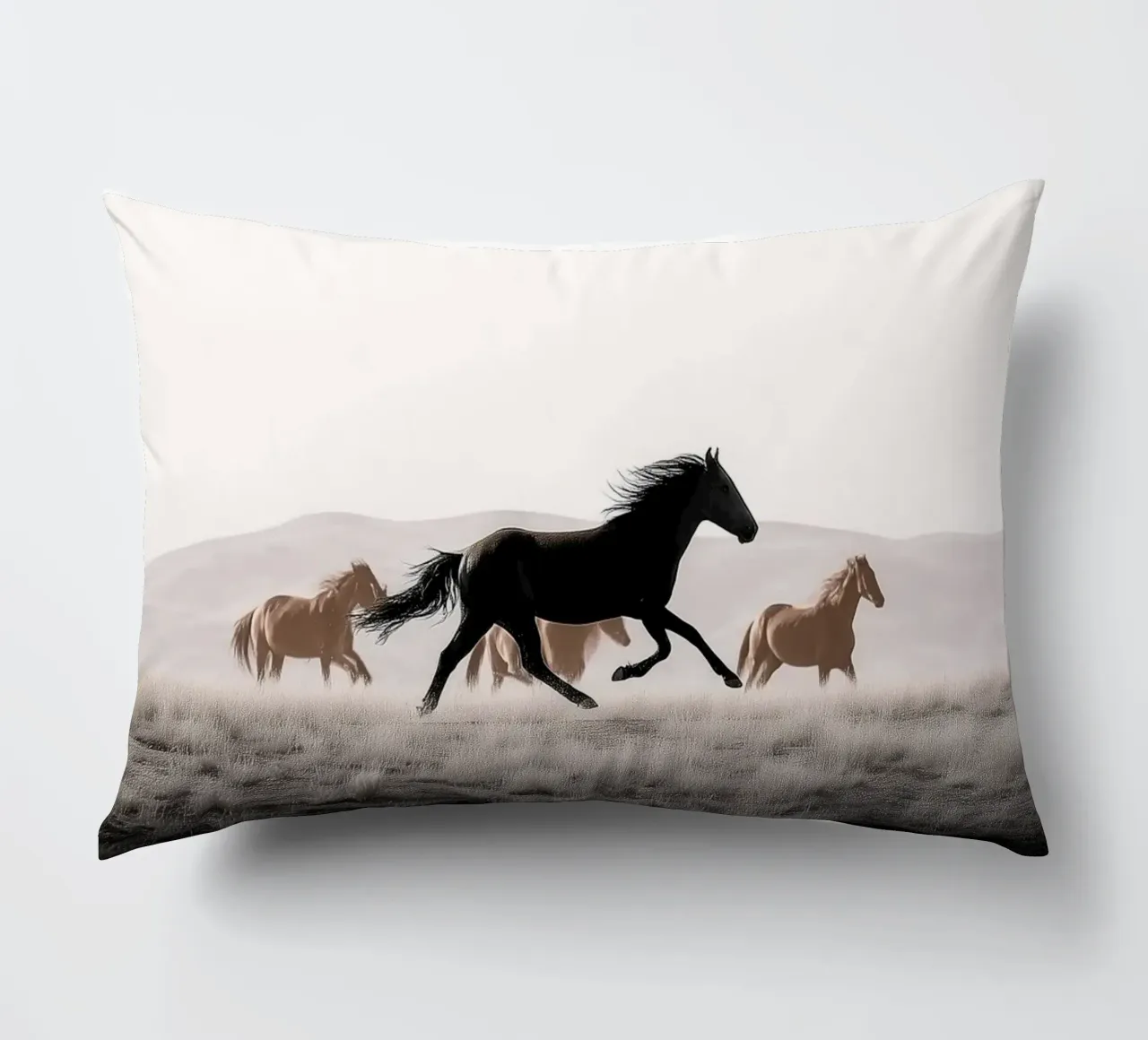 Midnight Run – Herd Across the Quiet Dunes cuscino da Vela Luna