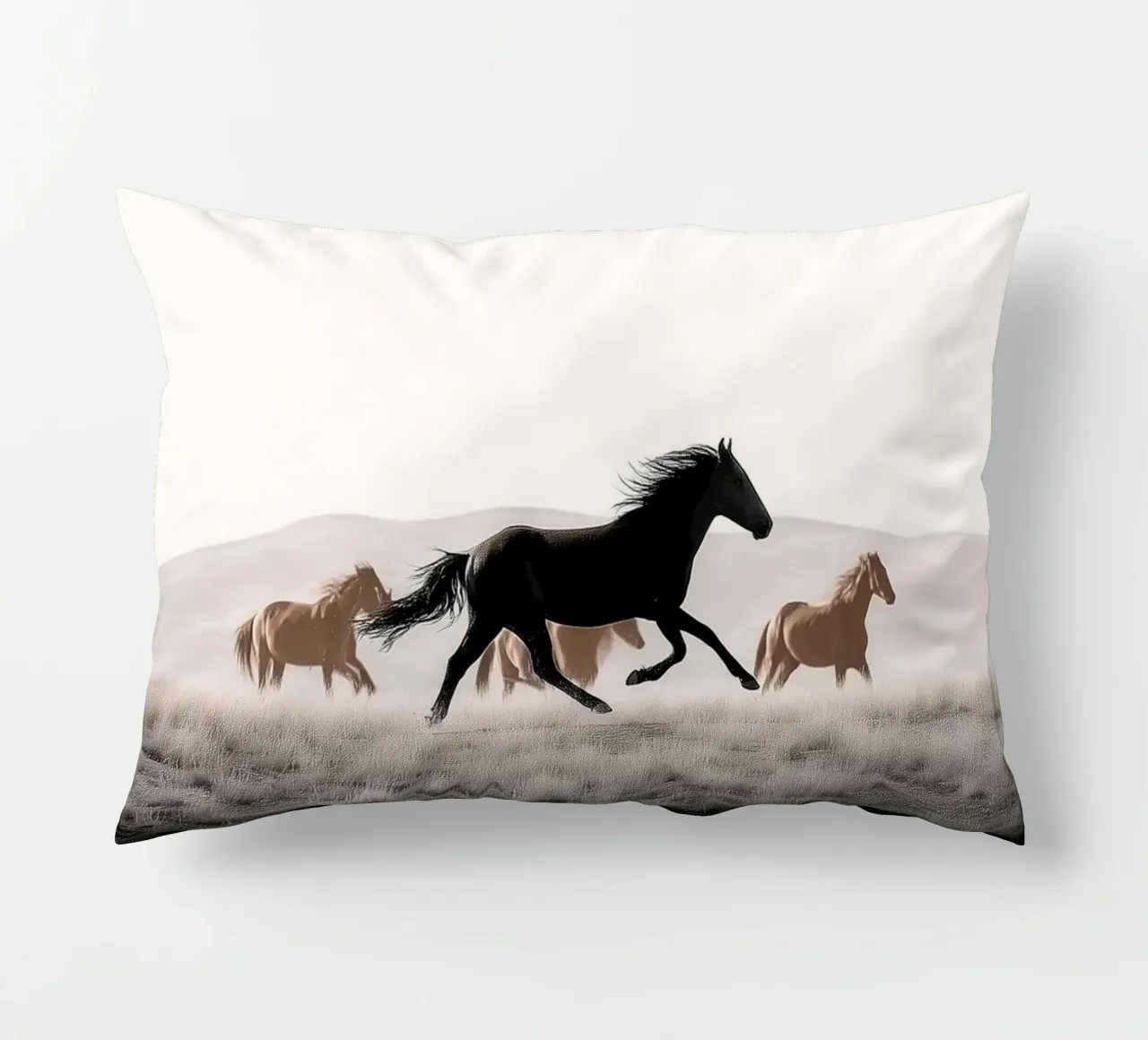 Midnight Run – Herd Across the Quiet Dunes cuscino da Vela Luna