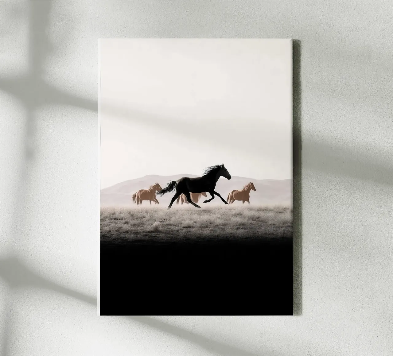 Midnight Run – Herd Across the Quiet Dunes canvas by Vela Luna