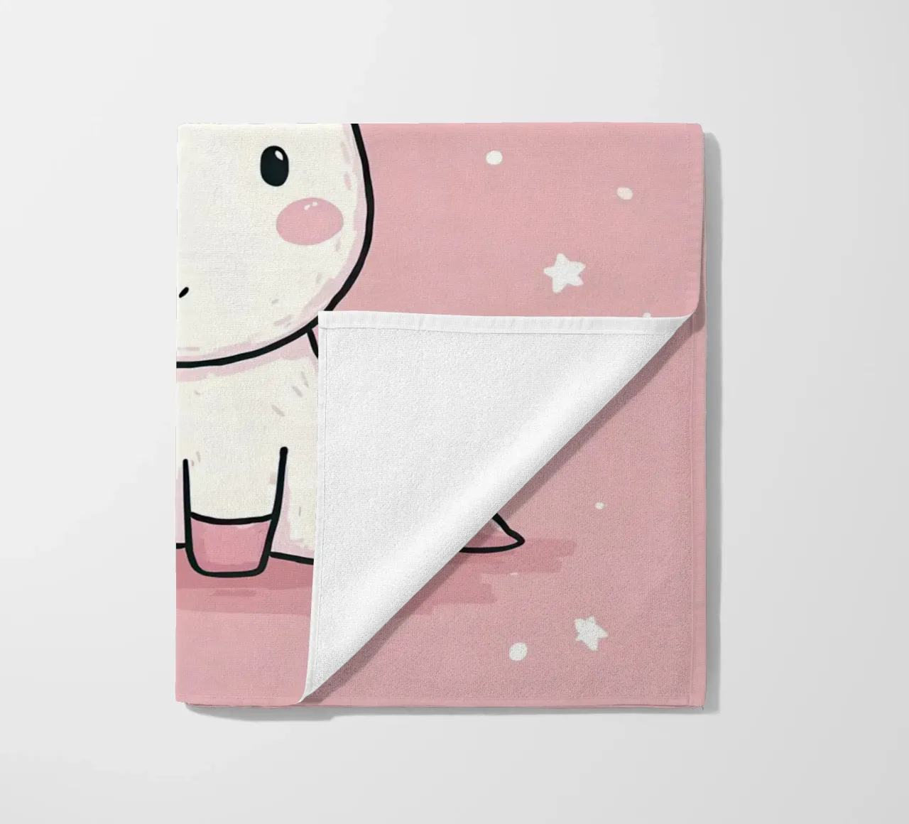 Licorne rose assise sous les étoiles "Dream Big" (rêver grand) serviette de plage de Moodwall