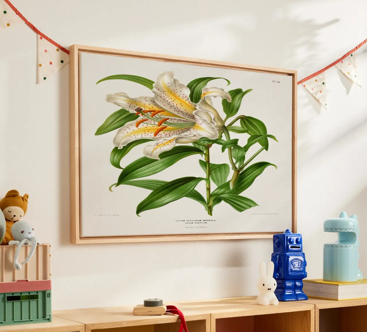 Lilium Speciosum Imperiale canvas met Baklijst van vintageshop