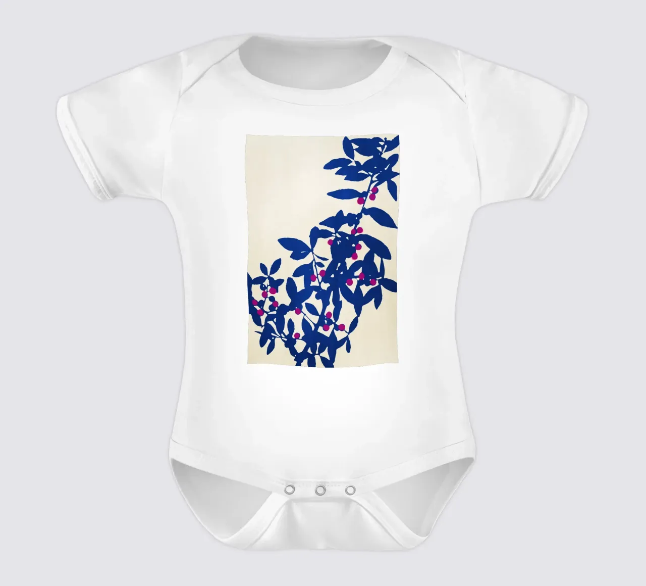 Abstract Botanical no. 1 Blue body neonato maniche corte da adrianooliveira