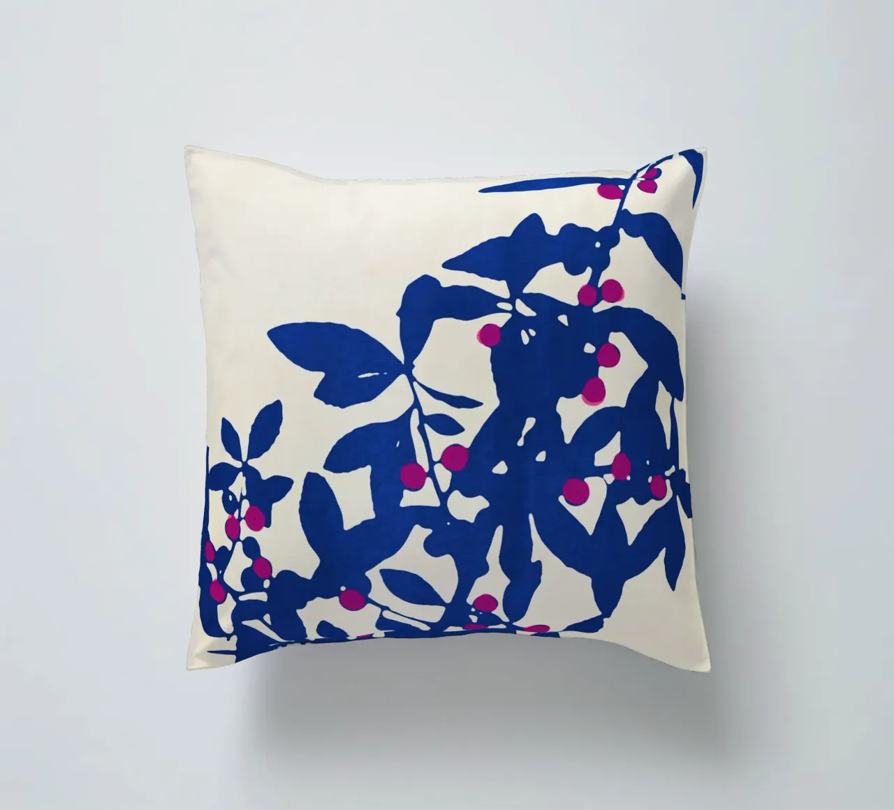 Abstract Botanical no. 1 Blue cuscino da adrianooliveira