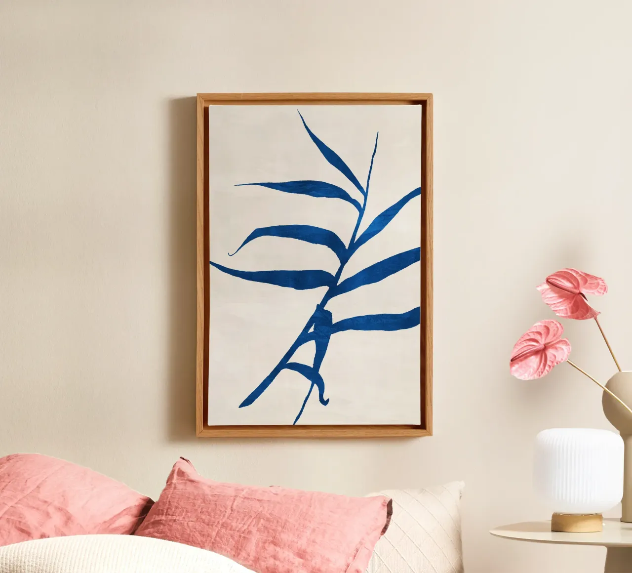 Abstract Botanical no. 2 Blue tela con Cornice a cassetta da adrianooliveira
