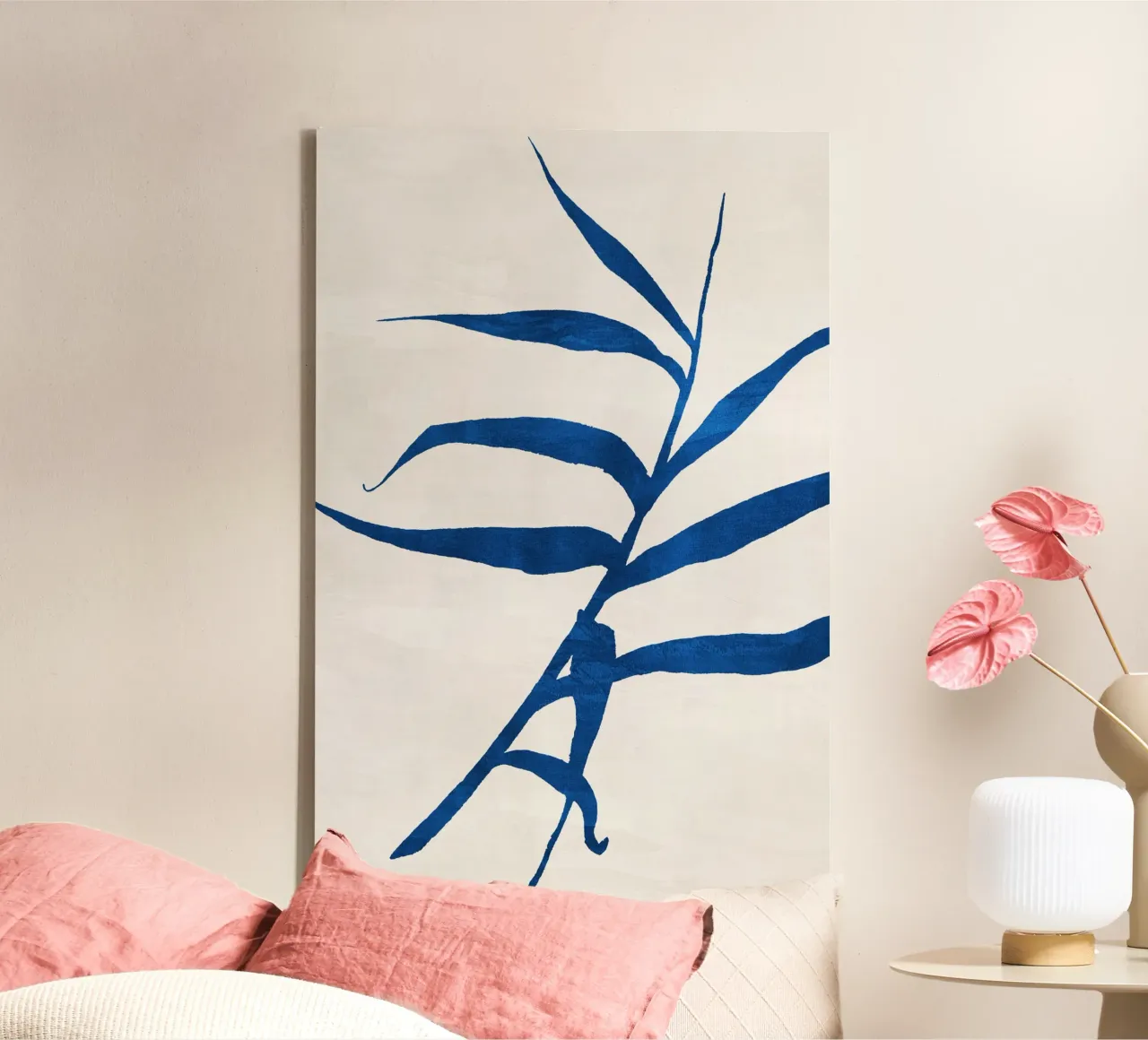 Abstract Botanical no. 2 Blue tela con Cornice a cassetta da adrianooliveira