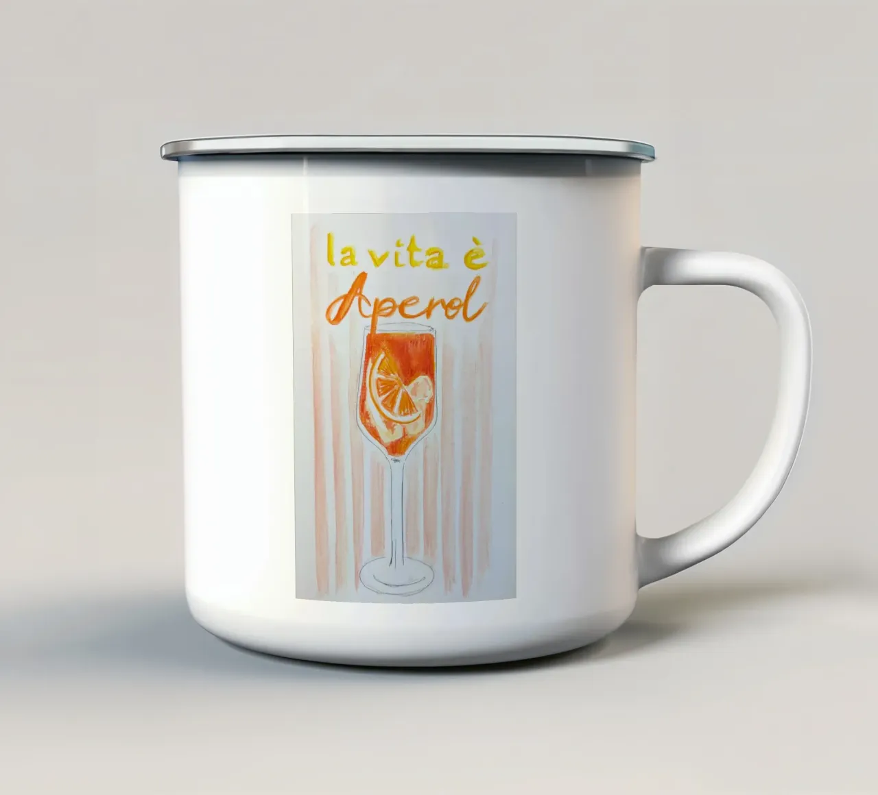 La vita è Aperol tazza in smalto da sum2proveDesign