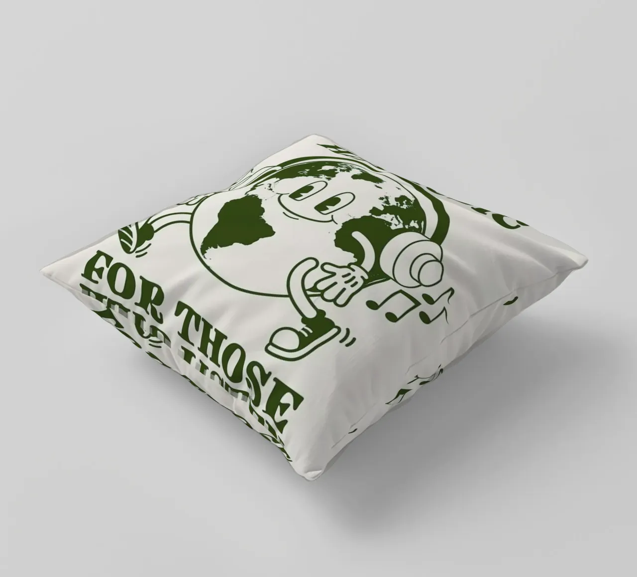 Earth Has Music For Those Who Listen cuscino da cafelab