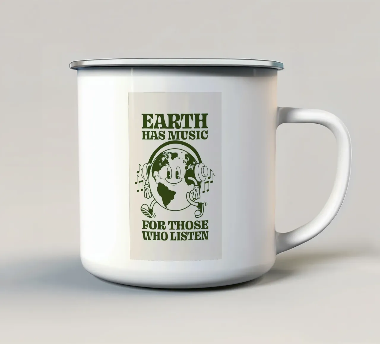 Earth Has Music For Those Who Listen tazza in smalto da cafelab