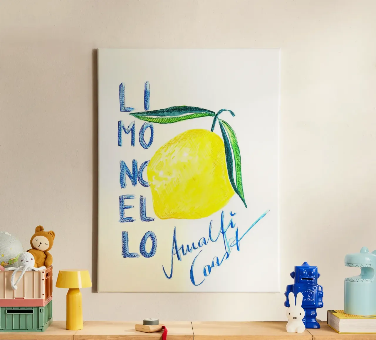 Limoncello Amalfi Coast canvas met Baklijst van sum2proveDesign