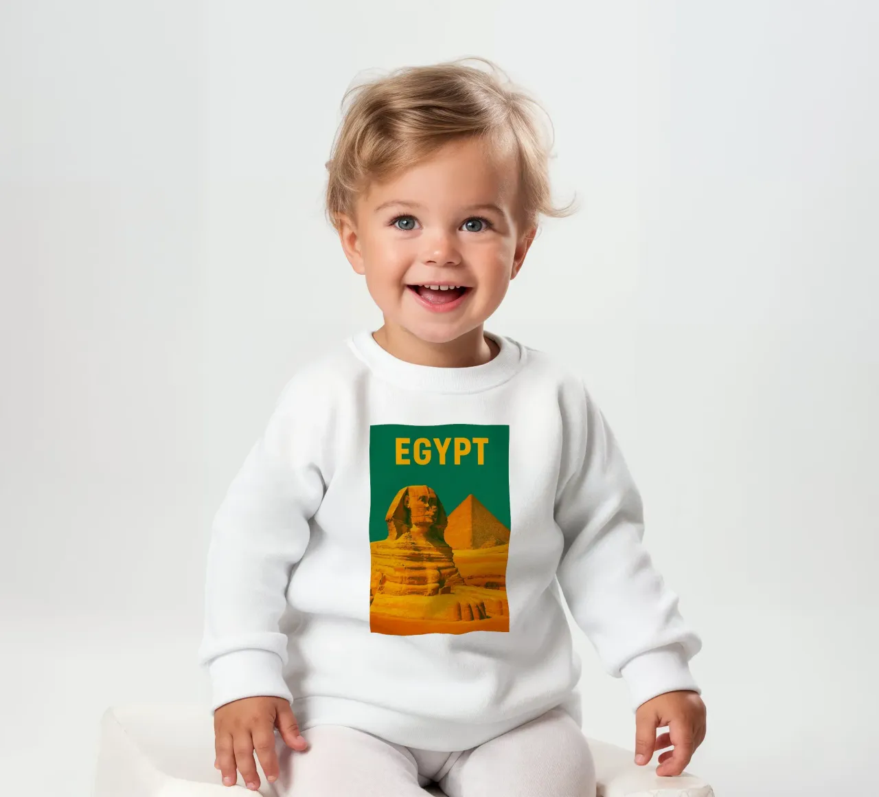 Vintage Pyramids and Sphinx of Giza, Egypt baby sweatshirt by Vintage Travelers