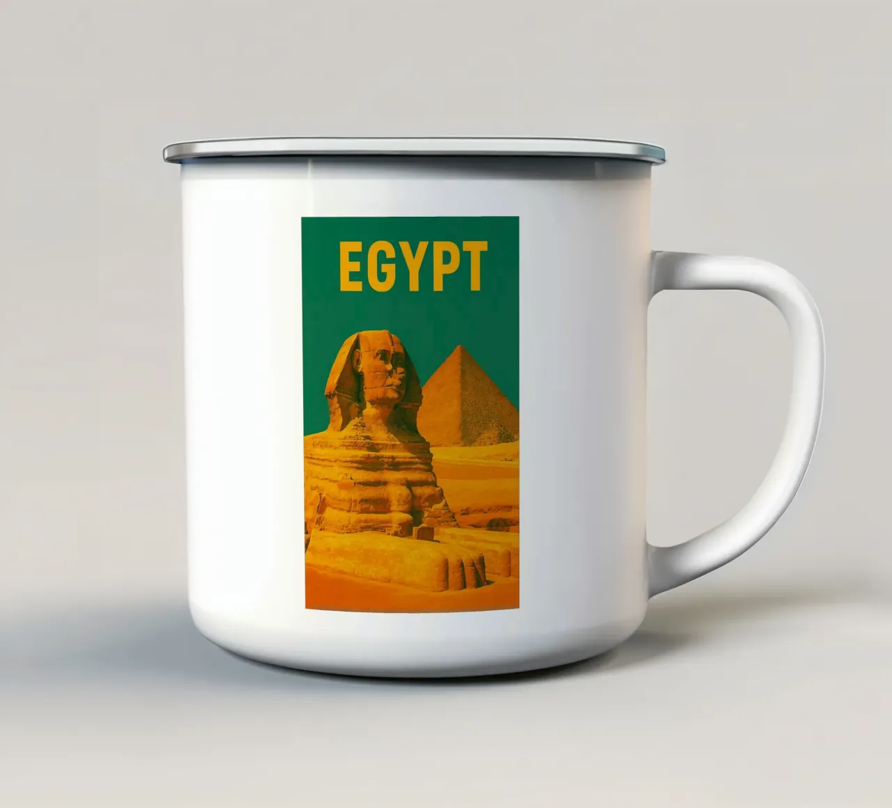 Vintage Pyramids and Sphinx of Giza, Egypt tazza in smalto da Vintage Travelers