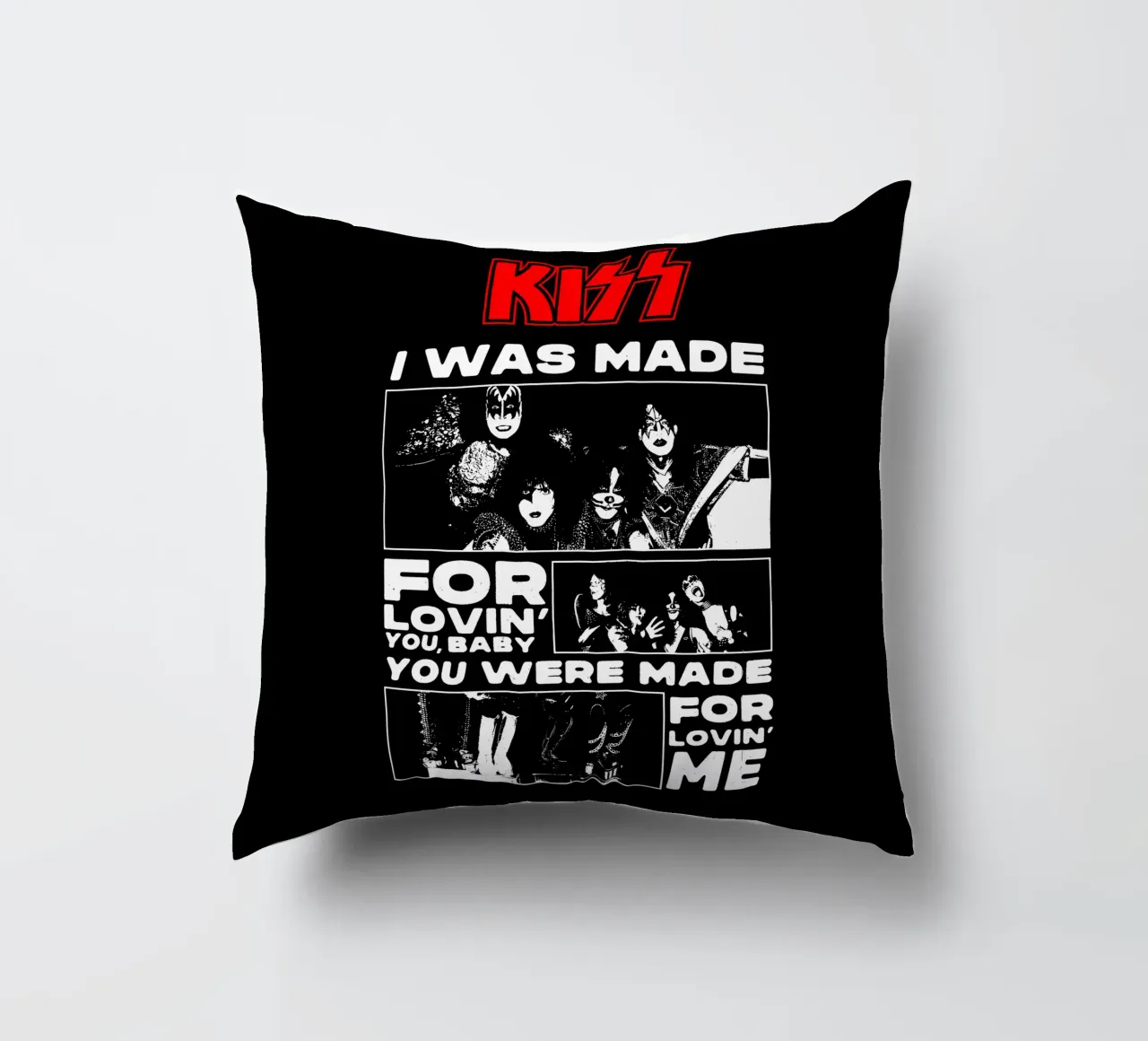 Kiss - Heavy Metal decorative cushion by Deepness