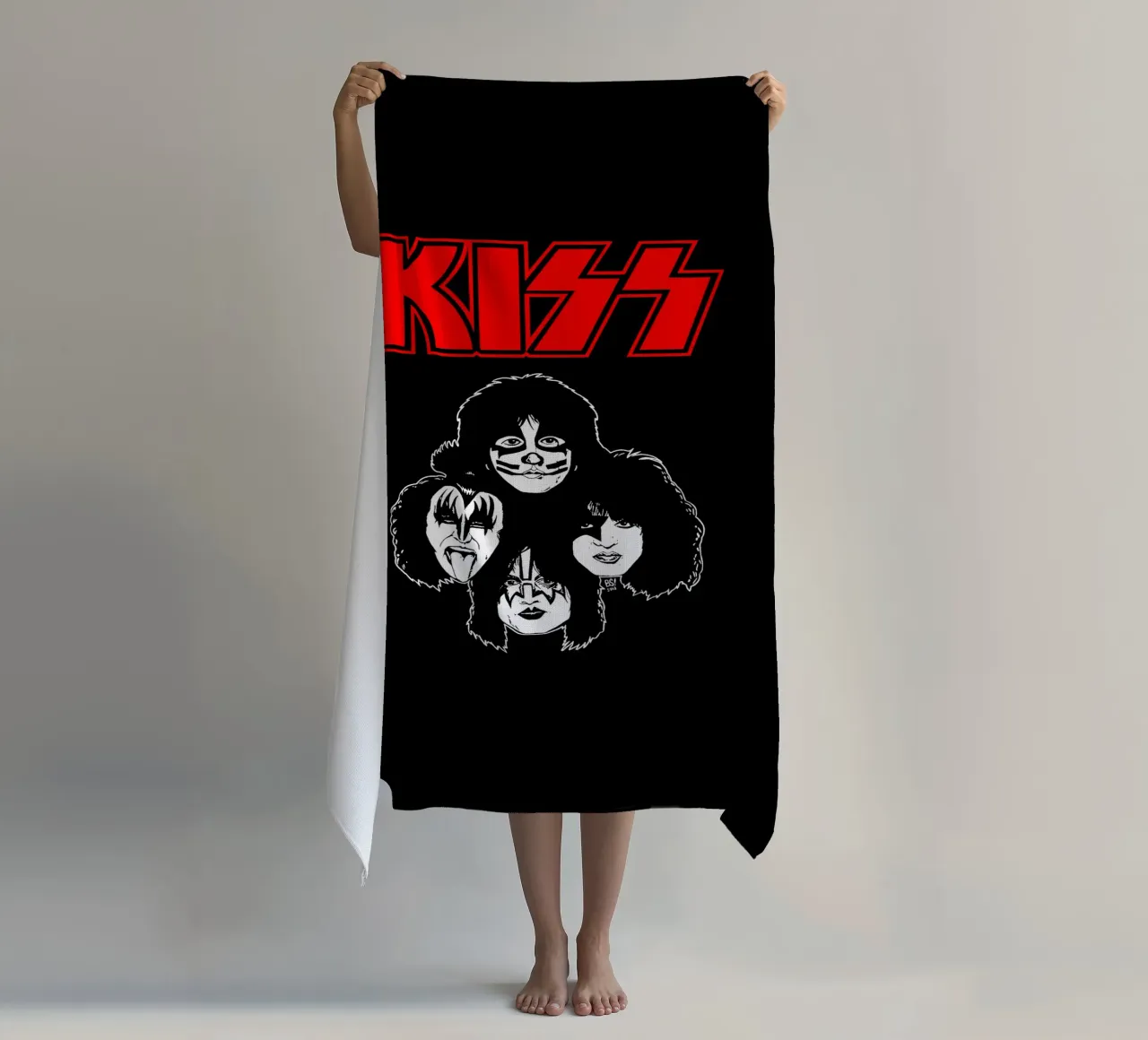 Kiss - Face Rock Band beach towel by Deepness