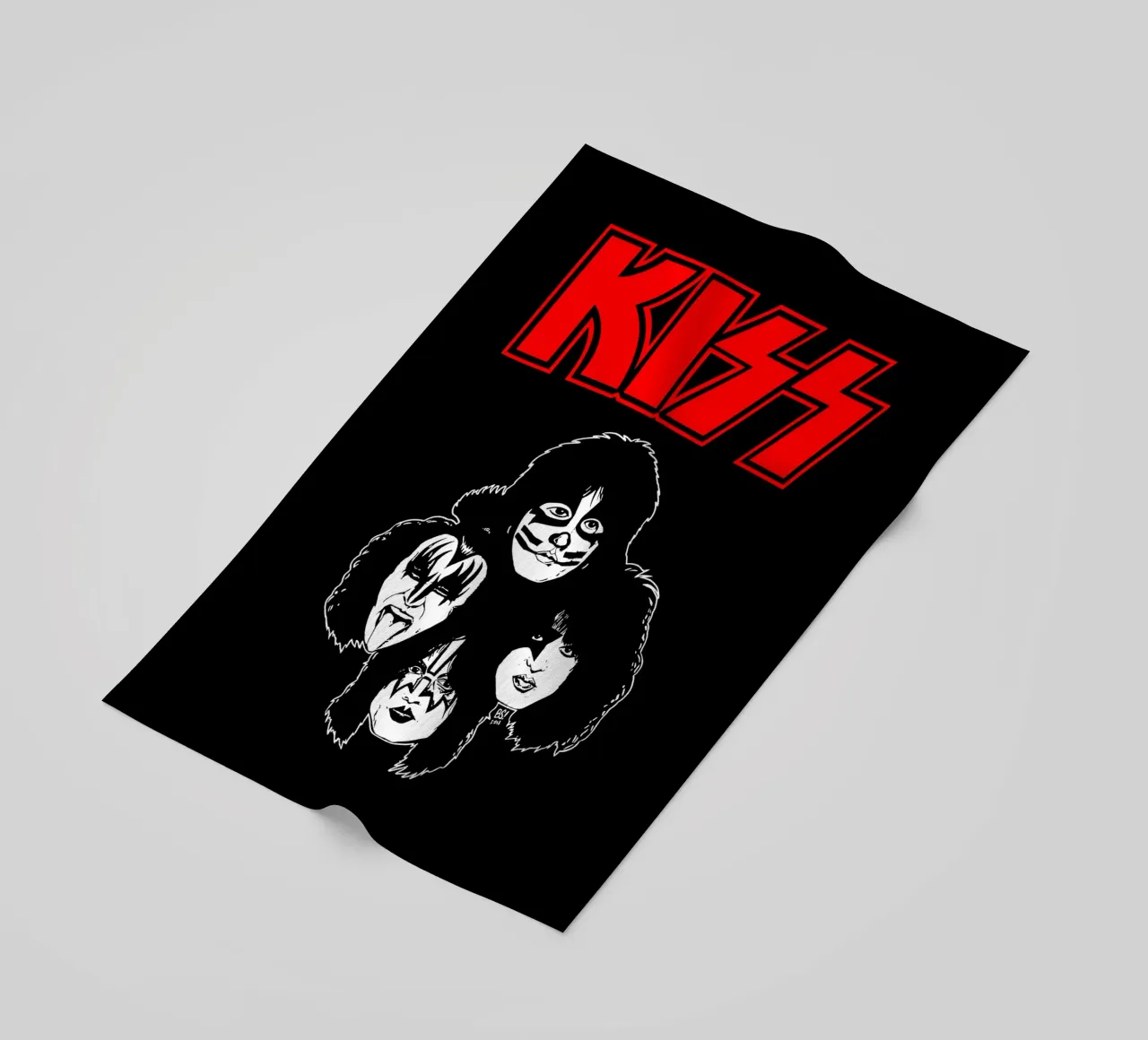 Kiss - Face Rock Band beach towel by Deepness