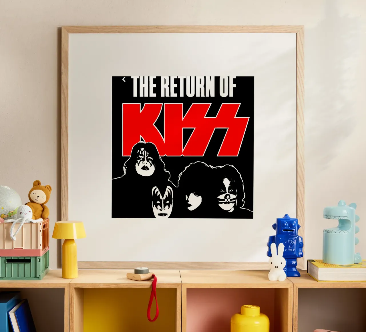 Kiss - Heavy Metal Genre poster met kunststof frame van Deepness
