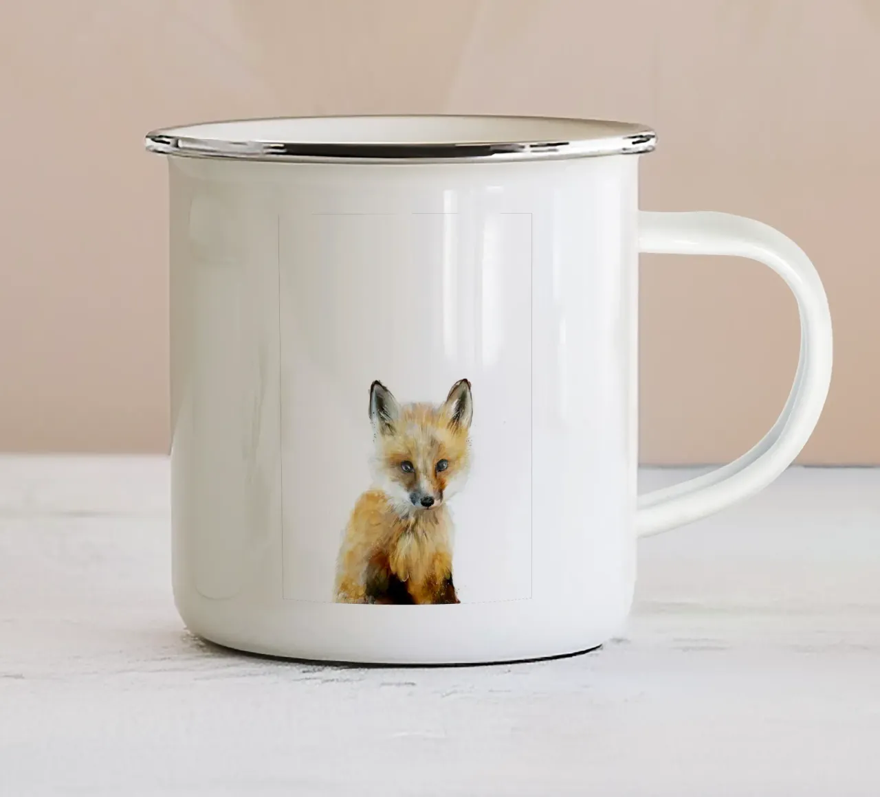 Piccola volpe tazza in smalto da LIVE FOREVER STORE