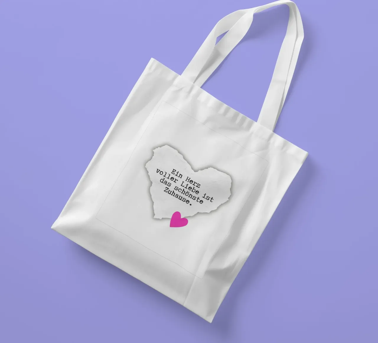 Herz. Liebe. Zuhause. borsa in juta da DigiWunderwerk