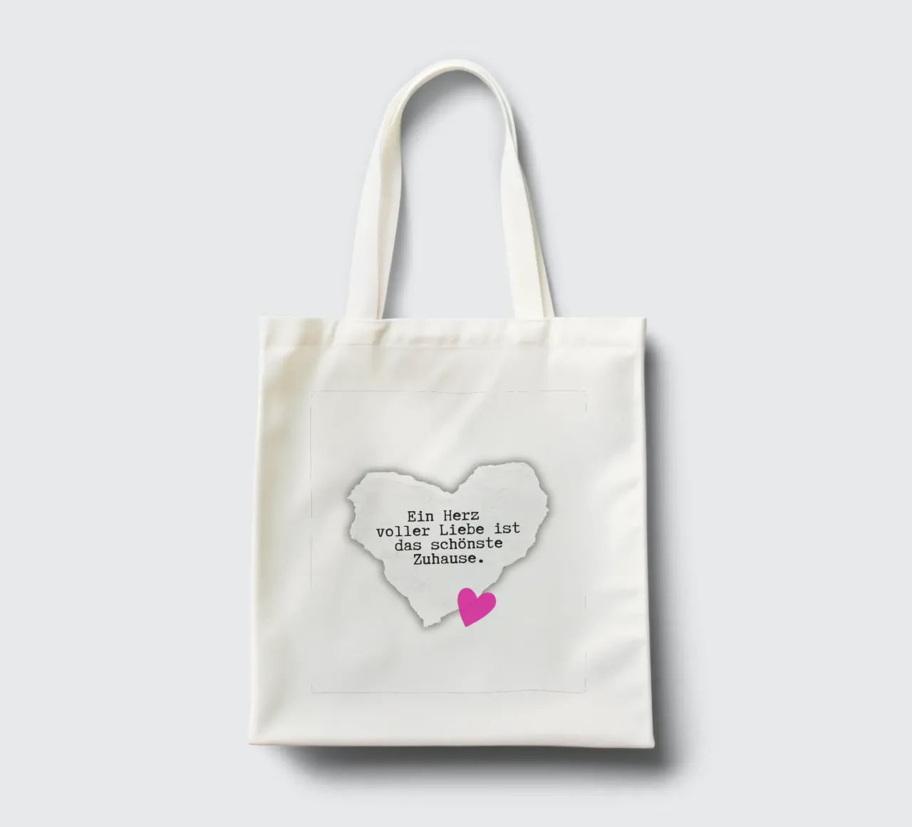 Herz. Liebe. Zuhause. borsa in juta da DigiWunderwerk