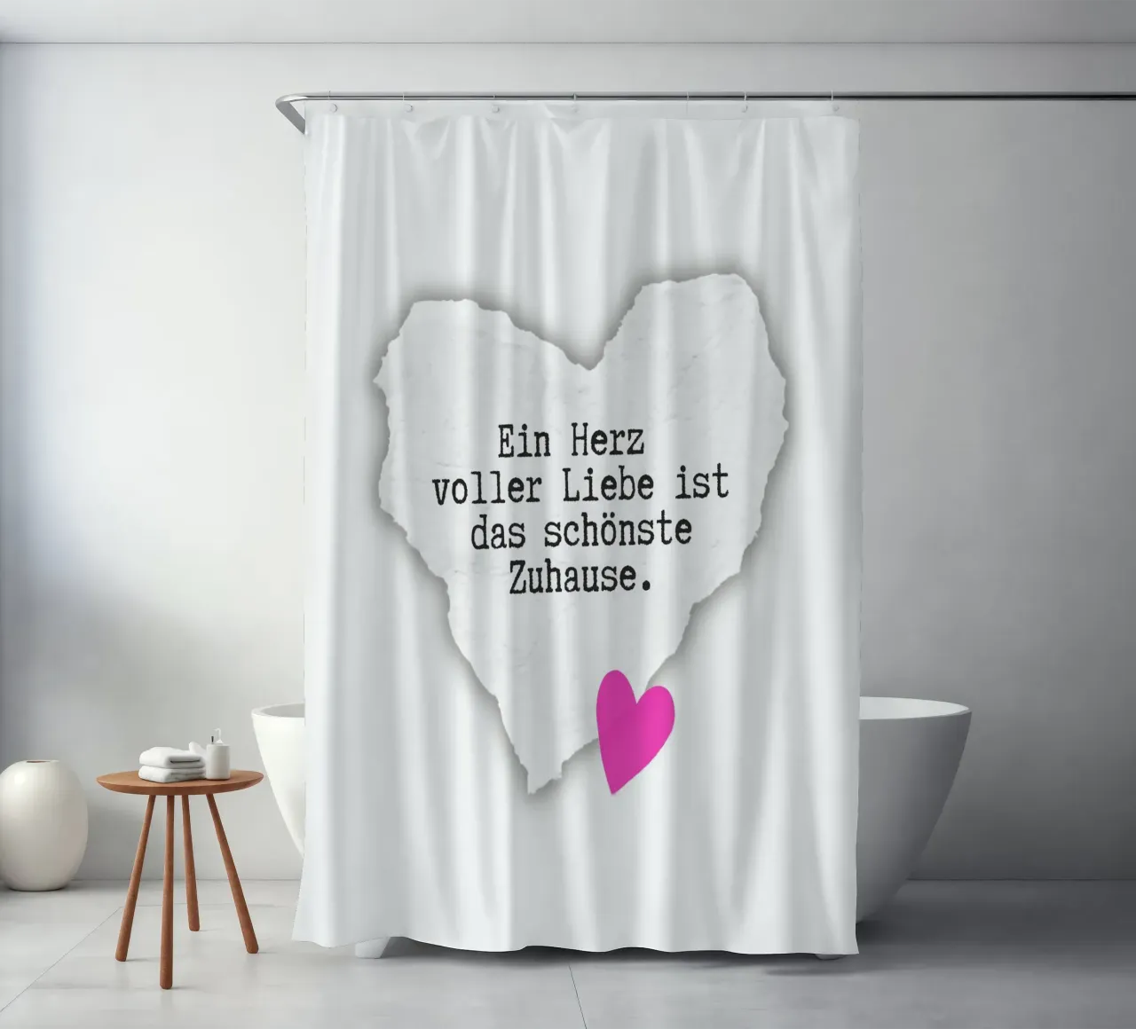 Herz. Liebe. Zuhause. tenda da doccia da DigiWunderwerk