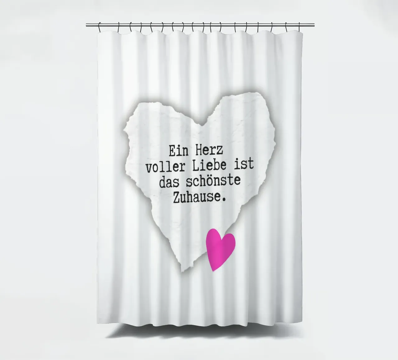 Herz. Liebe. Zuhause. tenda da doccia da DigiWunderwerk