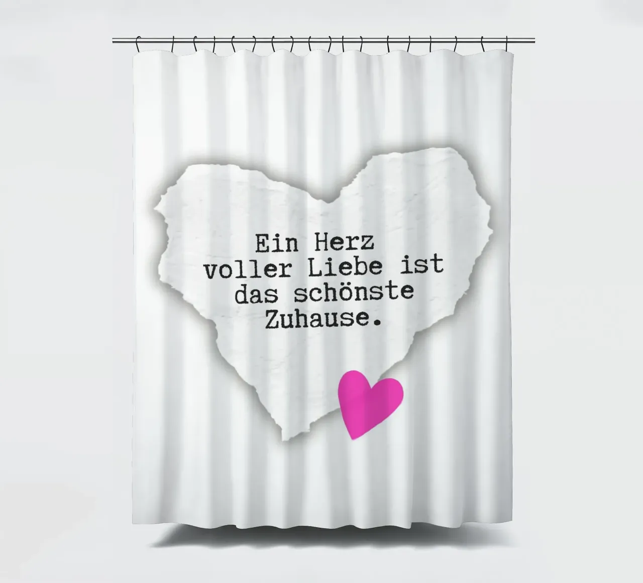 Herz. Liebe. Zuhause. tenda da doccia da DigiWunderwerk