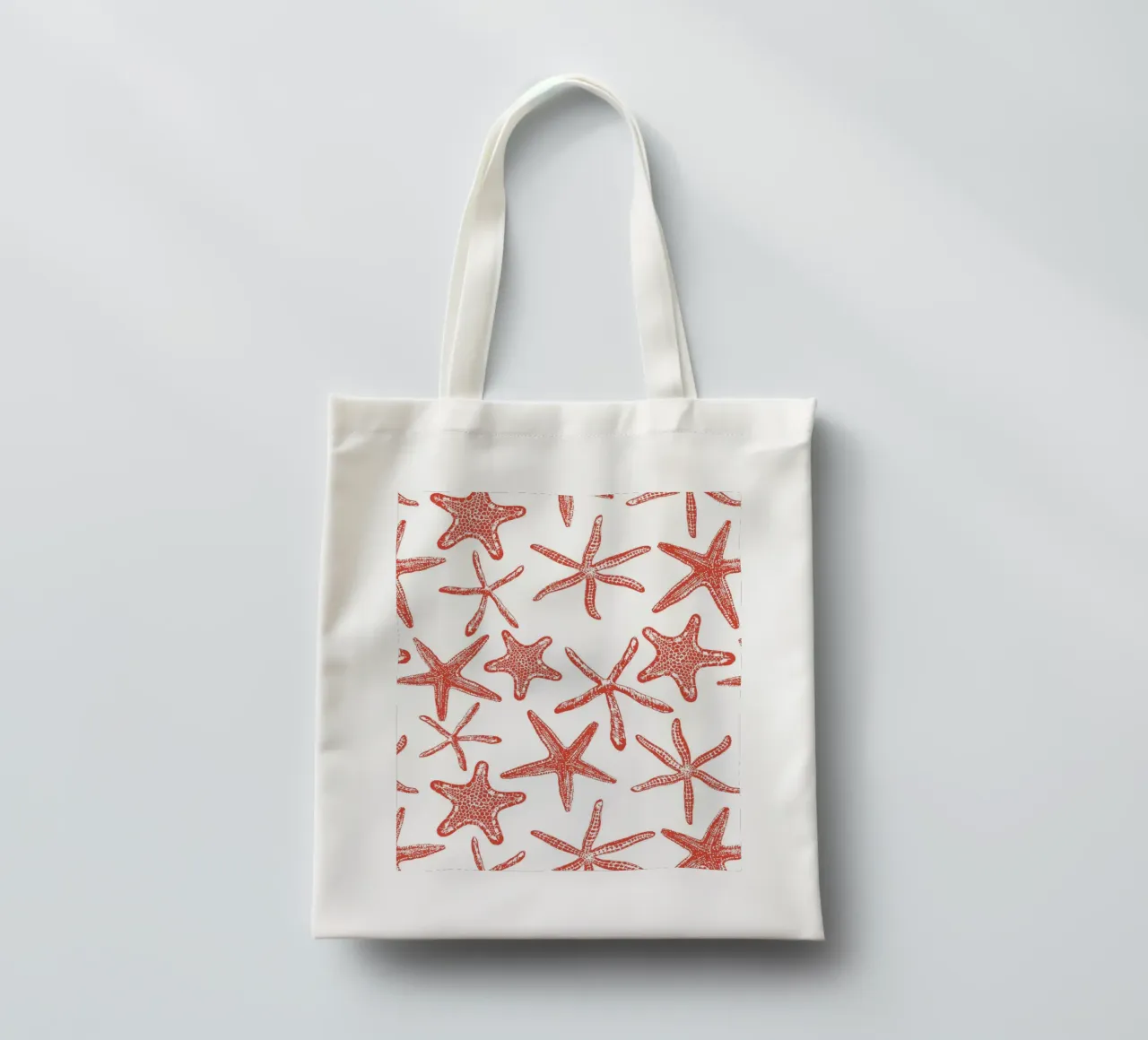 SSea stars in red tote bag by Painted Nature
