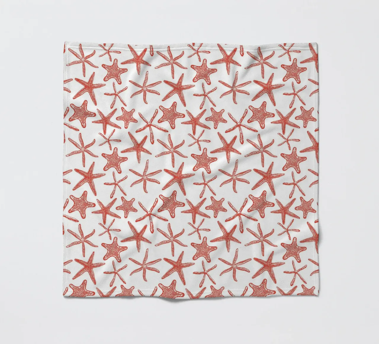SSea stars in red fleece blanket by Painted Nature