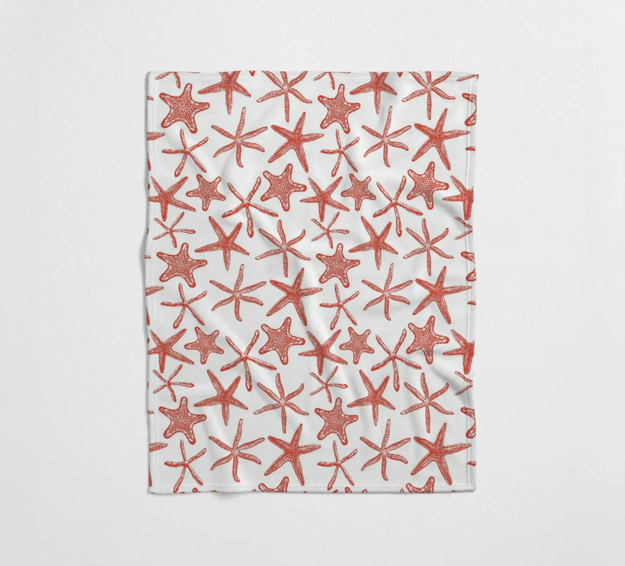 SSea stars in red fleece blanket by Painted Nature