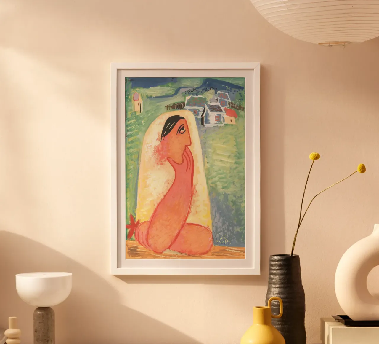 faccia da uomo poster con telaio in legno da Earthly Visions
