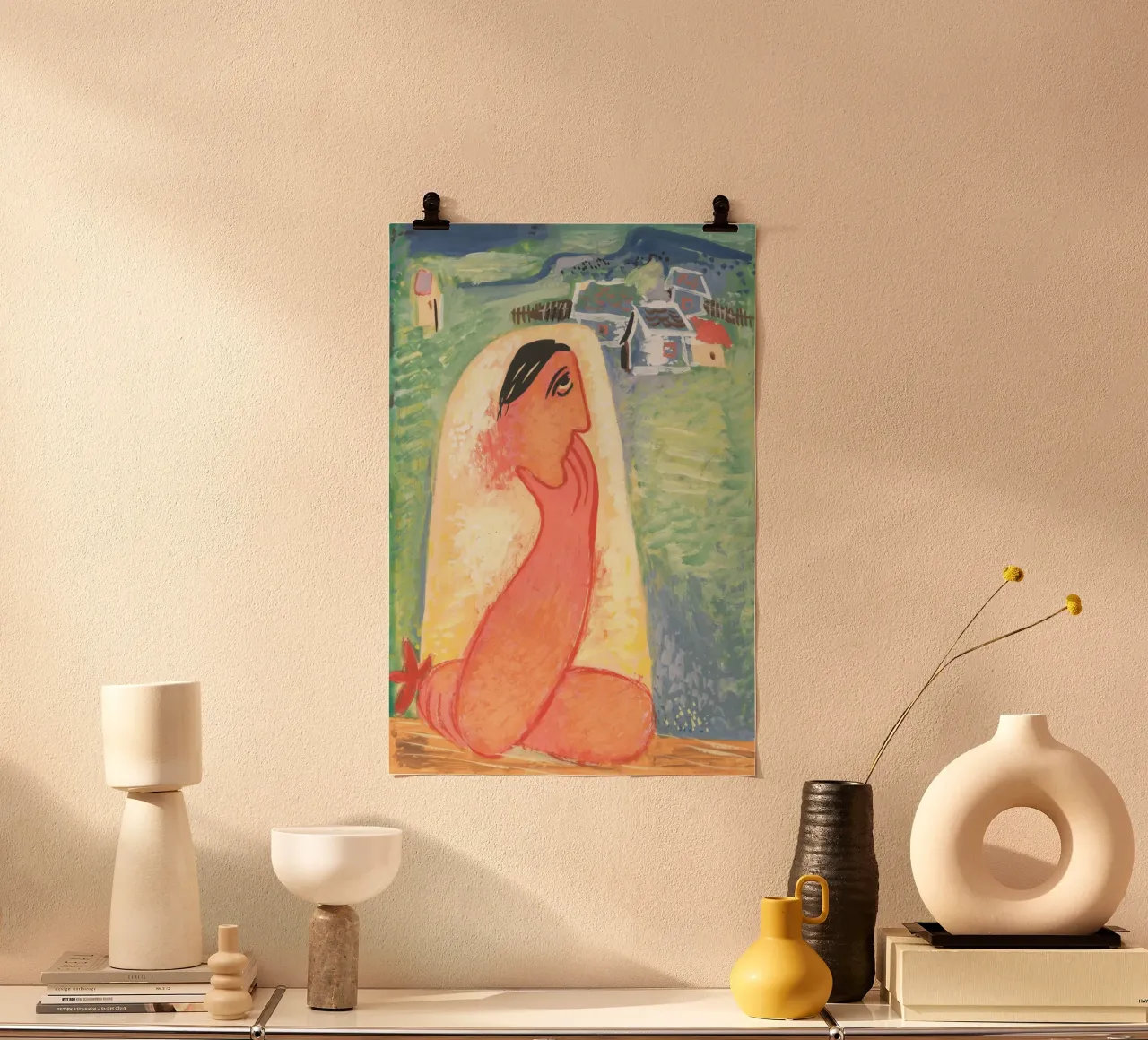 faccia da uomo poster con telaio in legno da Earthly Visions