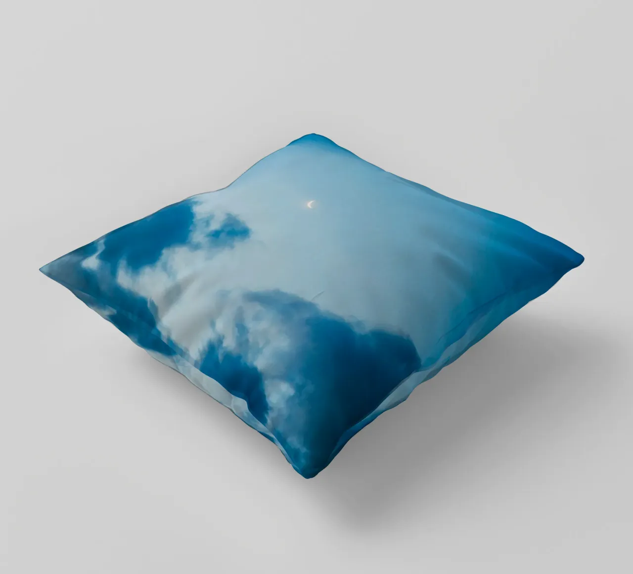 crescent moon clouds decorative cushion by Earthly Visions