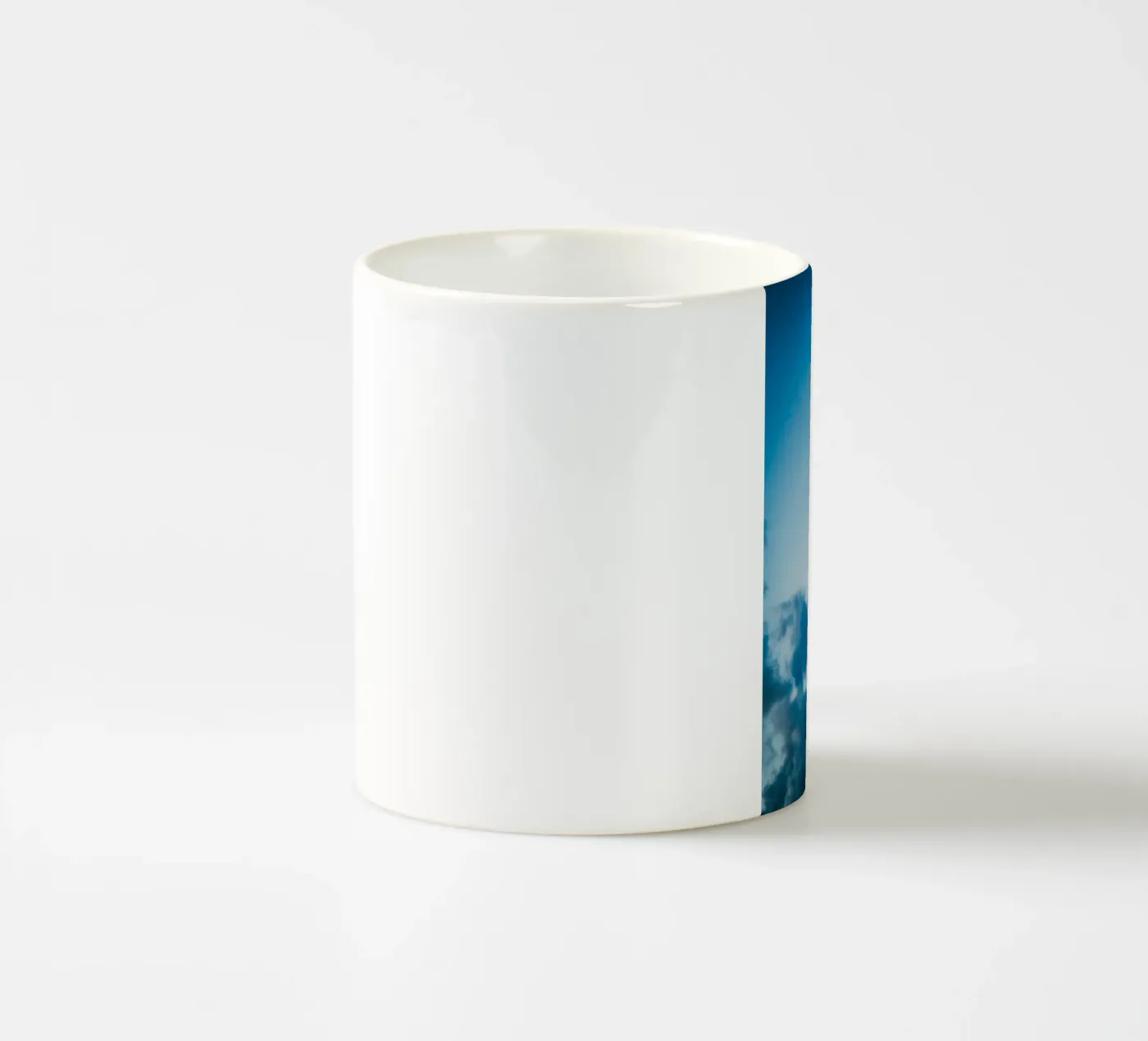 crescent moon clouds ceramic mug by Earthly Visions