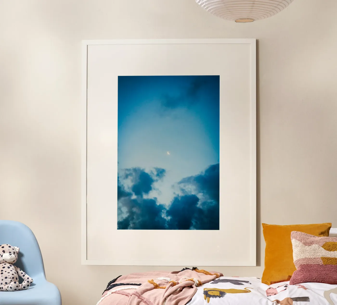 crescent moon clouds poster by Earthly Visions