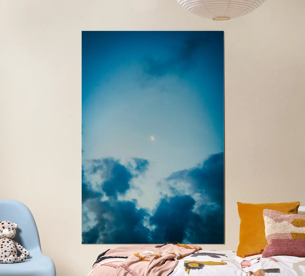 crescent moon clouds poster by Earthly Visions