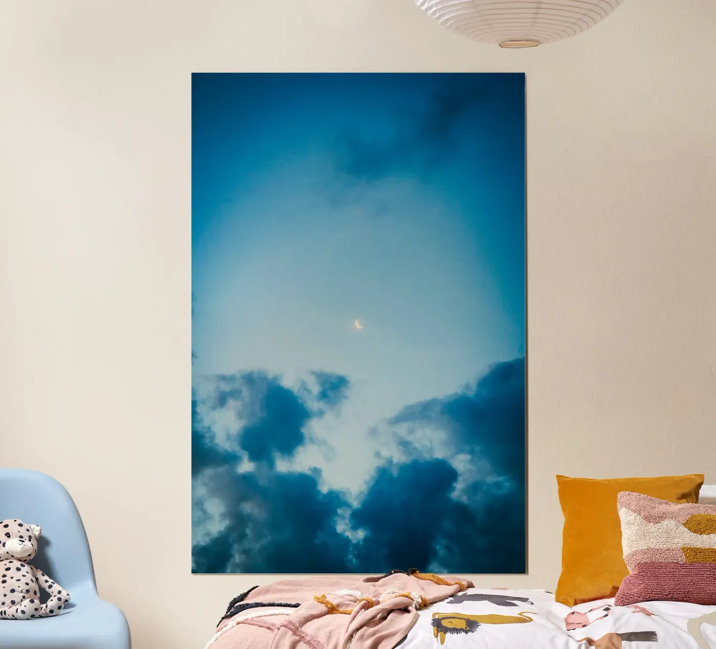 crescent moon clouds poster by Earthly Visions