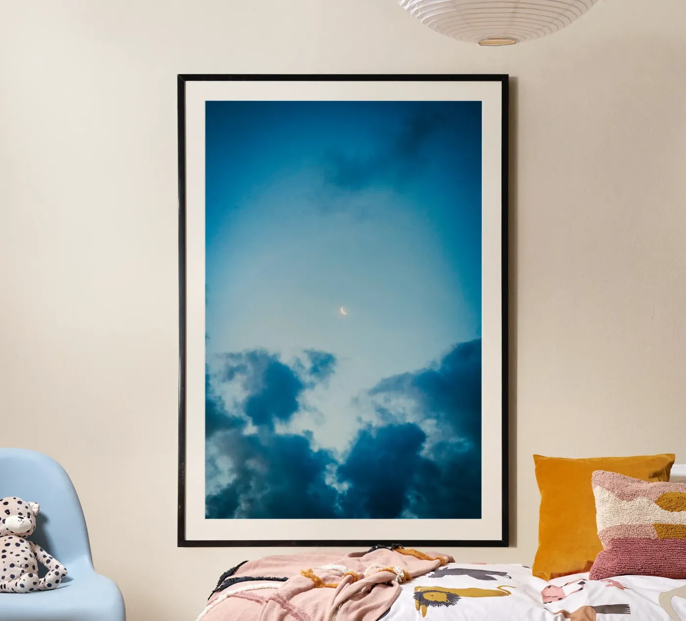 crescent moon clouds poster by Earthly Visions