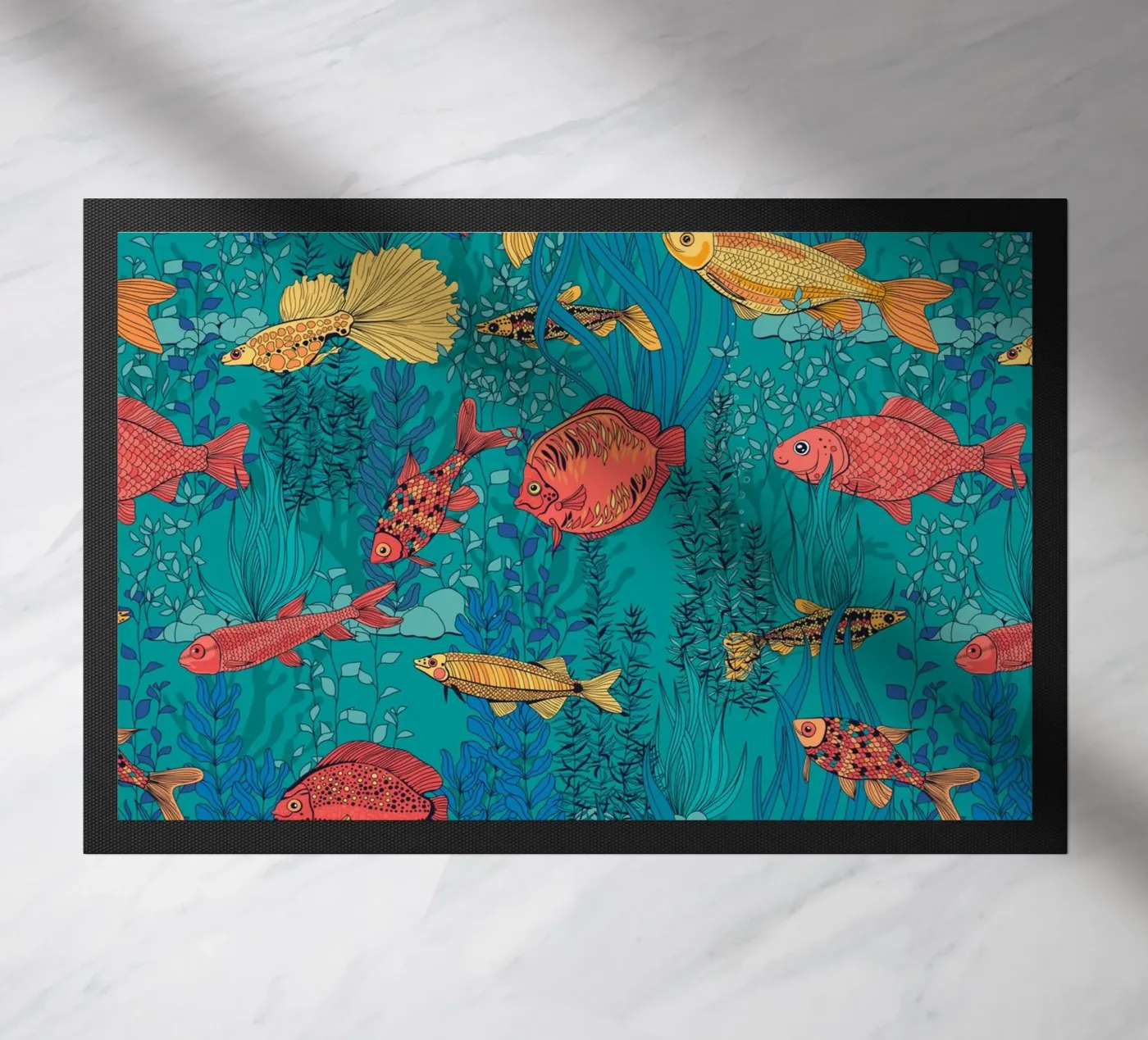 Fish garden Fußmatte von Painted Nature