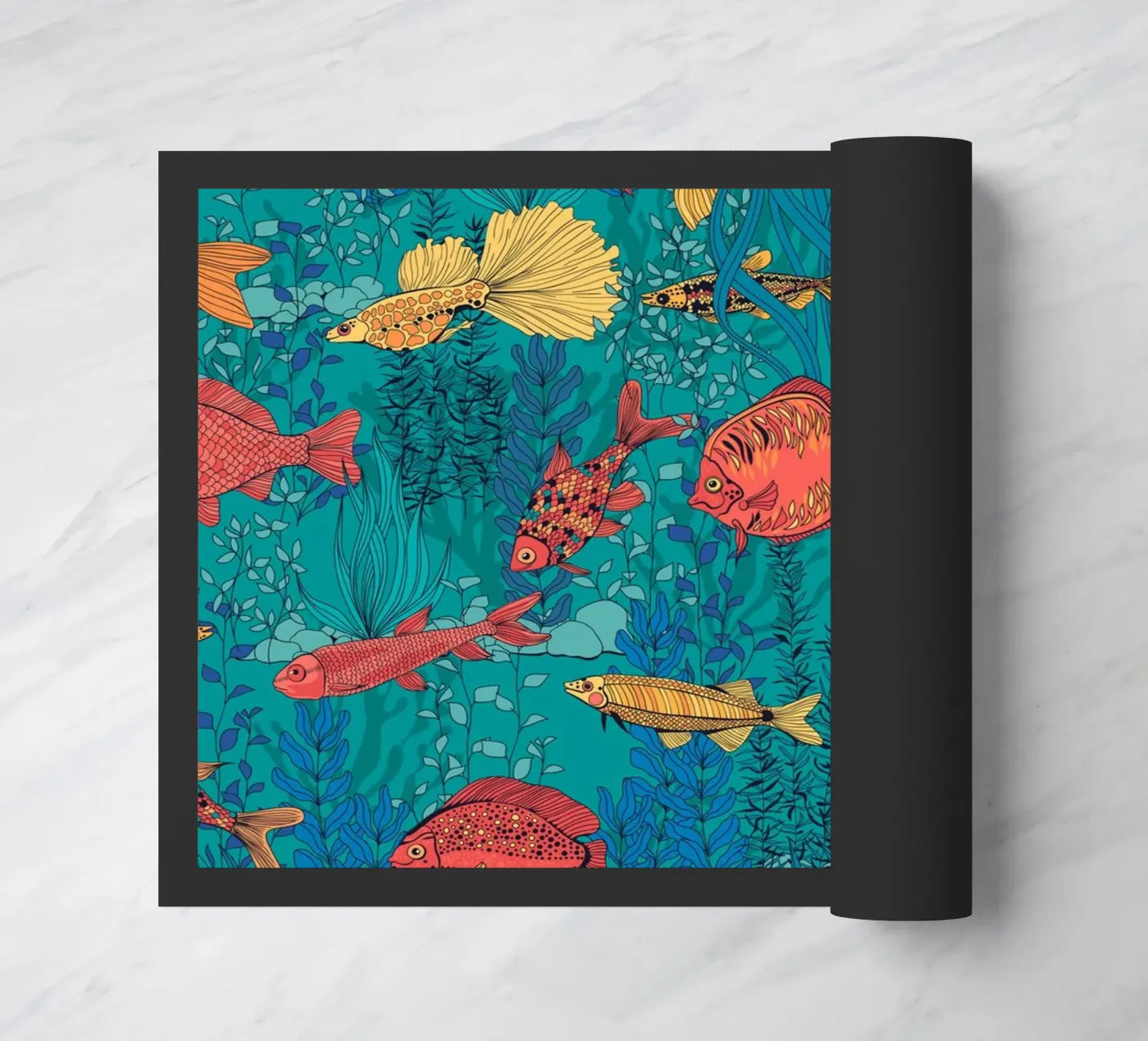 Fish garden Fußmatte von Painted Nature