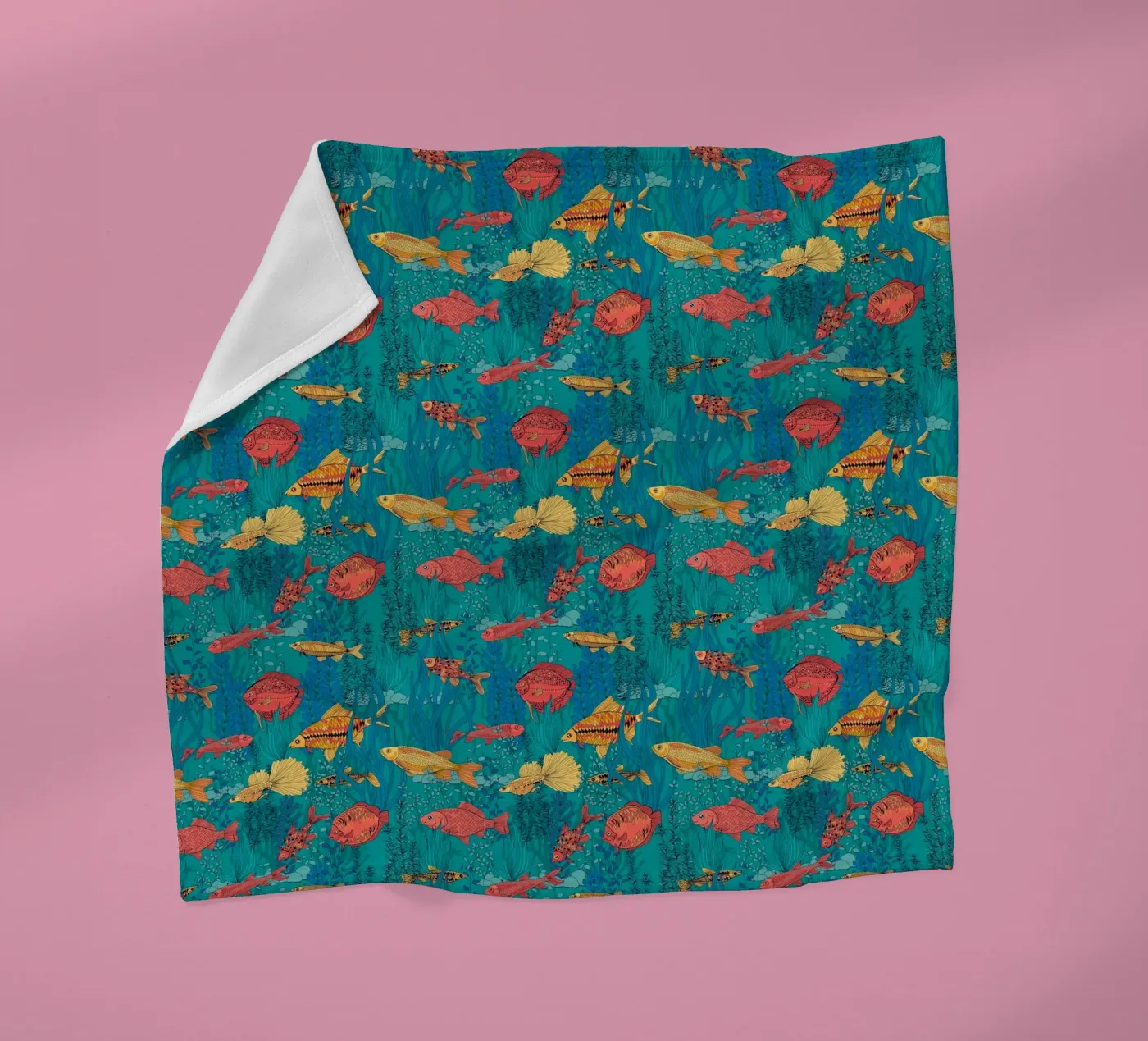 Fischgarten Fleecedecke von Painted Nature