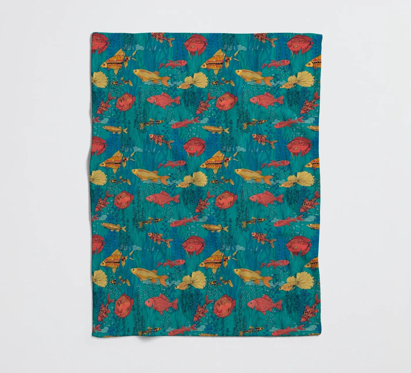 Fischgarten Fleecedecke von Painted Nature