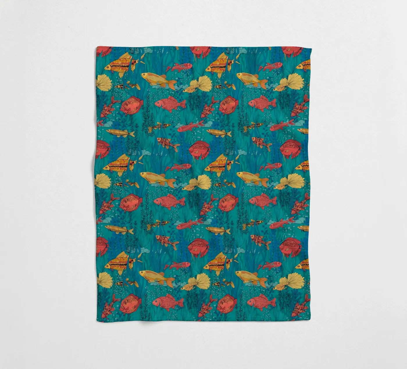 Fischgarten Fleecedecke von Painted Nature